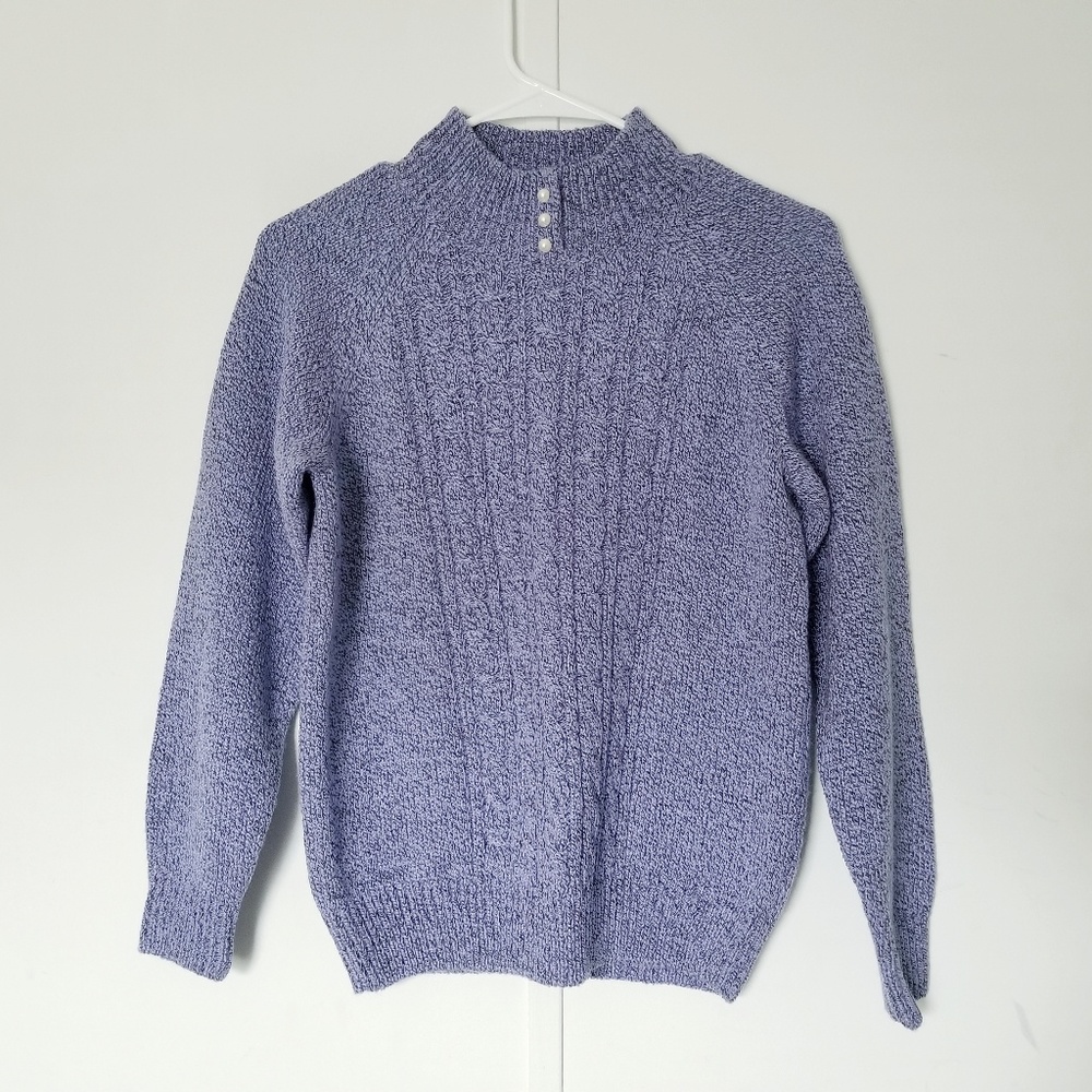 Mock neck purple sweater